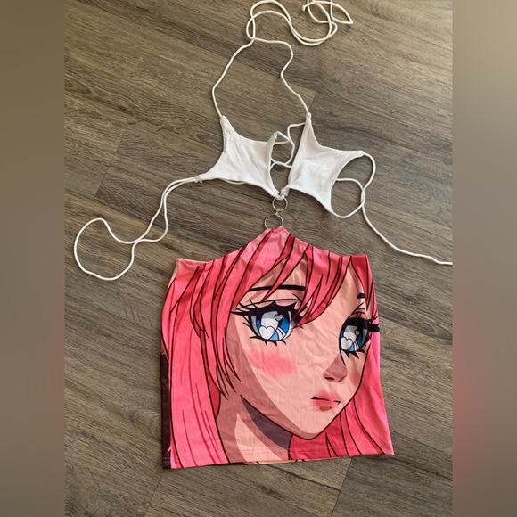 Pink Y2K Anime Cut Out Bodycon Dress - Picture 3 of 11